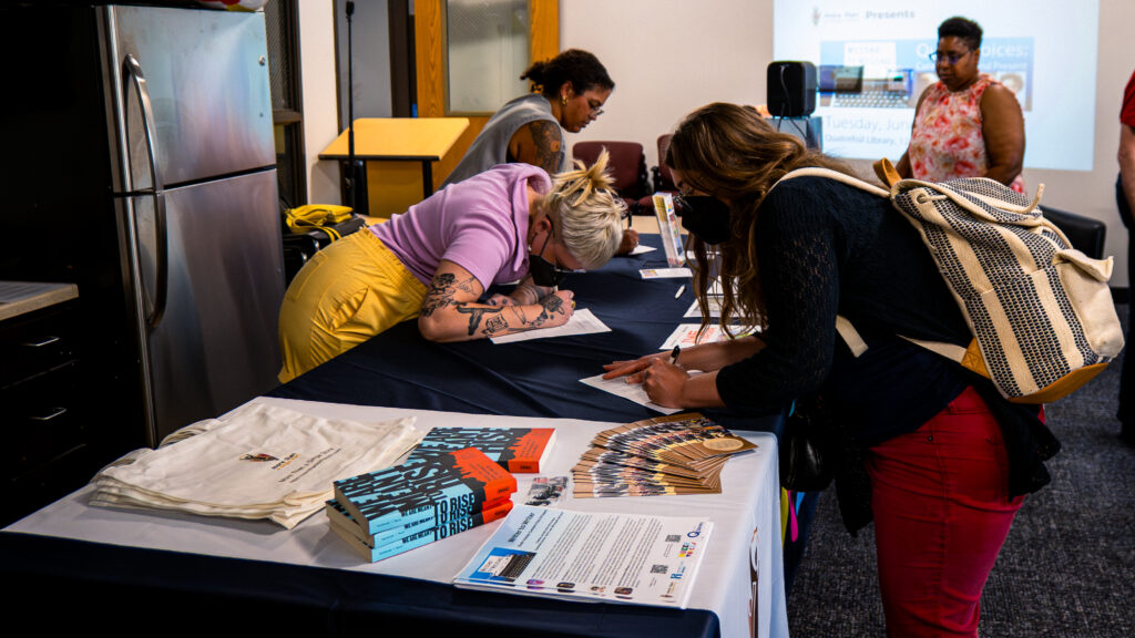 A photo of attendees at the Writer to Writer: Queer Voices, Curators Past and Present event.