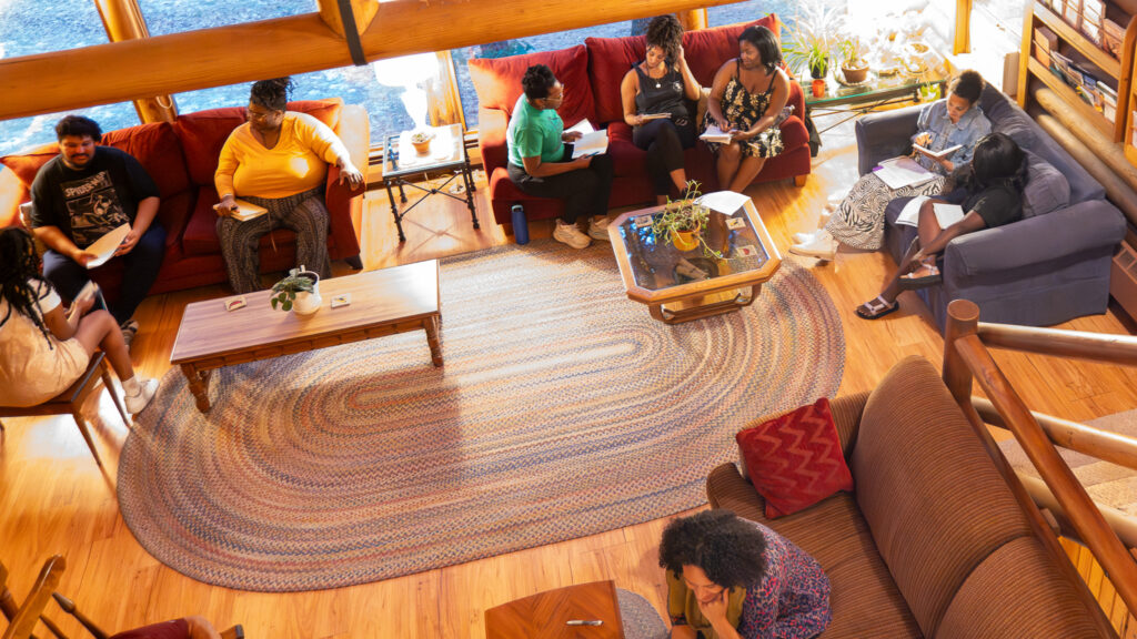 A Photo of the Year 2 Cohort of Go Back & Fetch It in a collective exercise